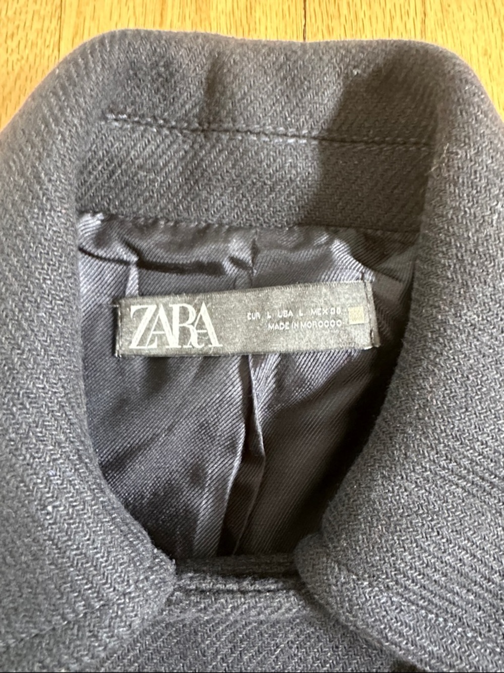 Zara women’s navy wool blend swing pea coat size large - Picture 2 of 9